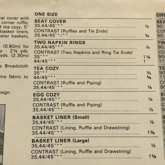 Vogue Pattern 8316 tea cozy egg cozy seat cover napkin basket liner - Picture 5 of 6